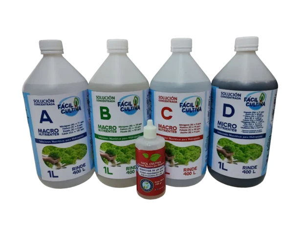 Soluciones Concentradas A + B + C + D 1L + ( -pH )