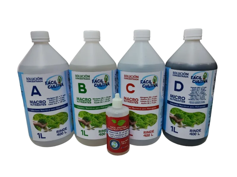 Soluciones Concentradas A + B + C + D 1L + ( -pH )