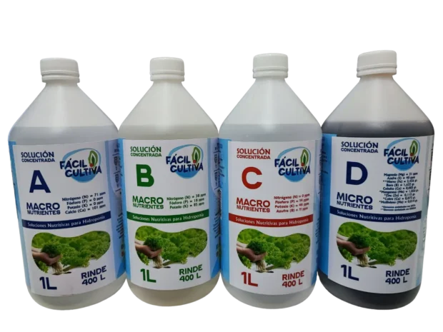 Soluciones Concentradas A + B + C + D 1L