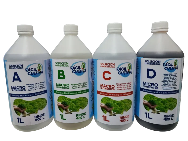 Soluciones Concentradas A + B + C + D 1L