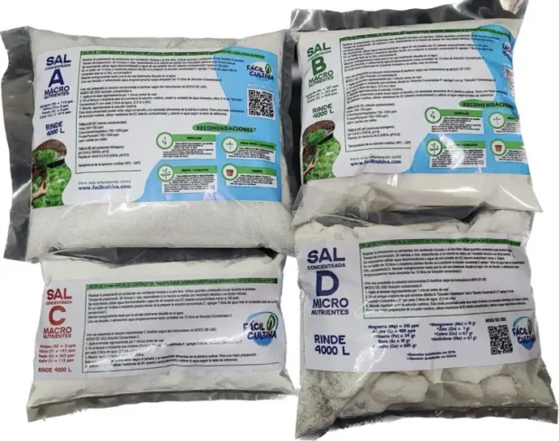 Sales Concentradas A + B + C + D Rinde 4000 Litros Para Diluir
