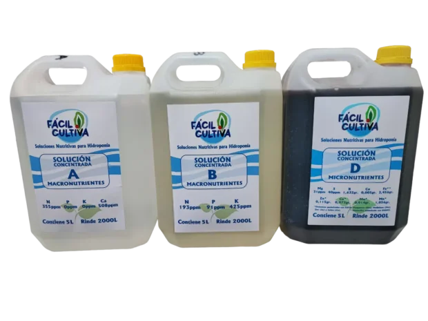 Soluciones Concentradas A + B + D Bidones De 5 Litros C/u Plantas de Hojas Verdes (SIN ENVIO)
