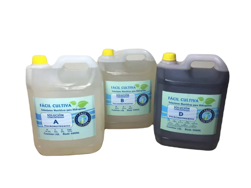 Soluciones Concentradas A + B + D Bidones De 10 Litros Plantas de Hojas Verdes (SIN ENVIO)