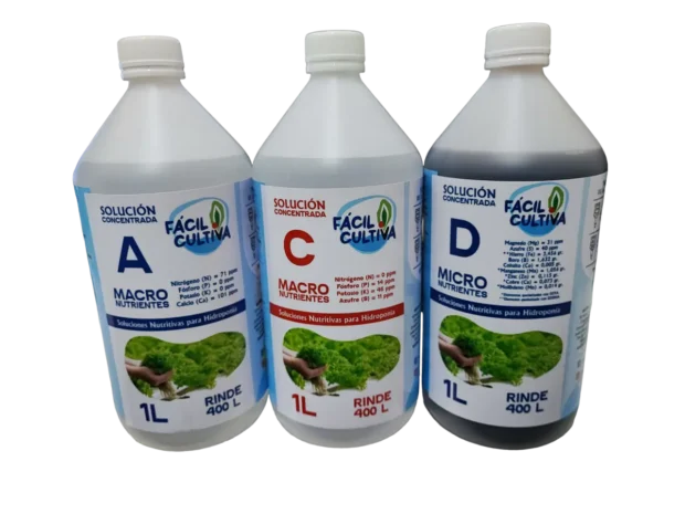 Soluciones Concentradas A + C + D 1L Etapa Frutos Floracion