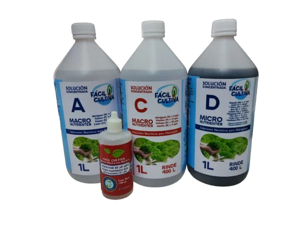Soluciones Concentradas A + C + D 1L + (pH-) Etapa Frutos Floración