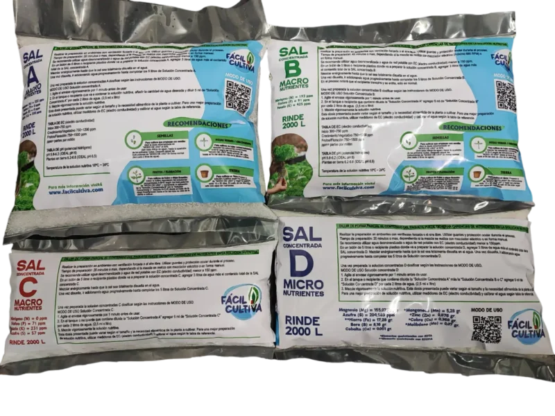 Sales Concentradas A + B + C + D Rinde 2000 Litros Para Diluir
