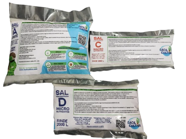 Sales Concentradas A + C + D Rinde 2000 Litros Para Diluir Etapa Frutos Floracion