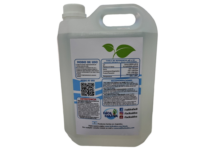 Solucion Concentrada A 5L Macro Nutrientes (SIN ENVIO) - Imagen 2