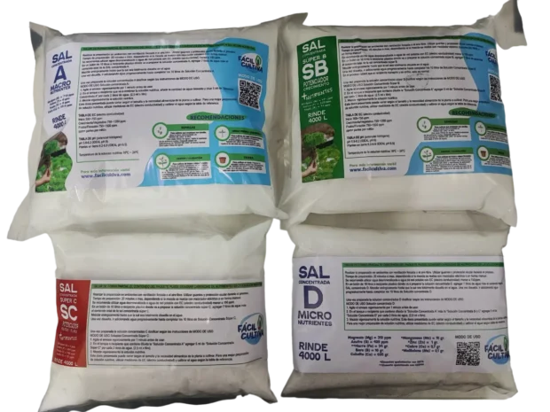 Sales Concentradas A + Super B + Super C + D Rinde 4000 Litros Para Diluir