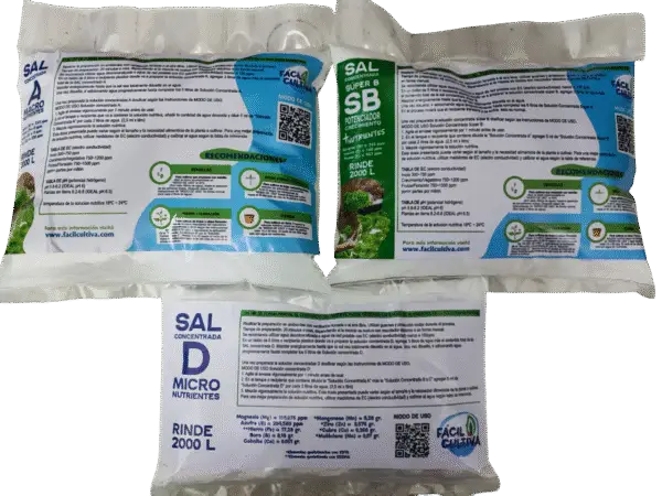 Sales Concentradas A + Super B + D Rinde 2000 Litros Para Diluir